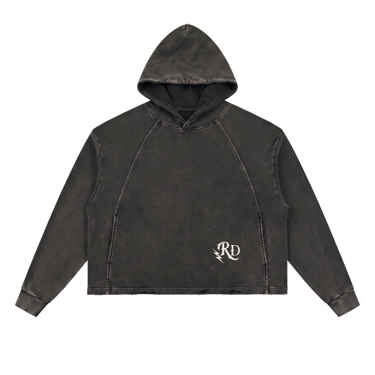 Reckless Darling Vintage Washed Frayed-Hem Hoodie