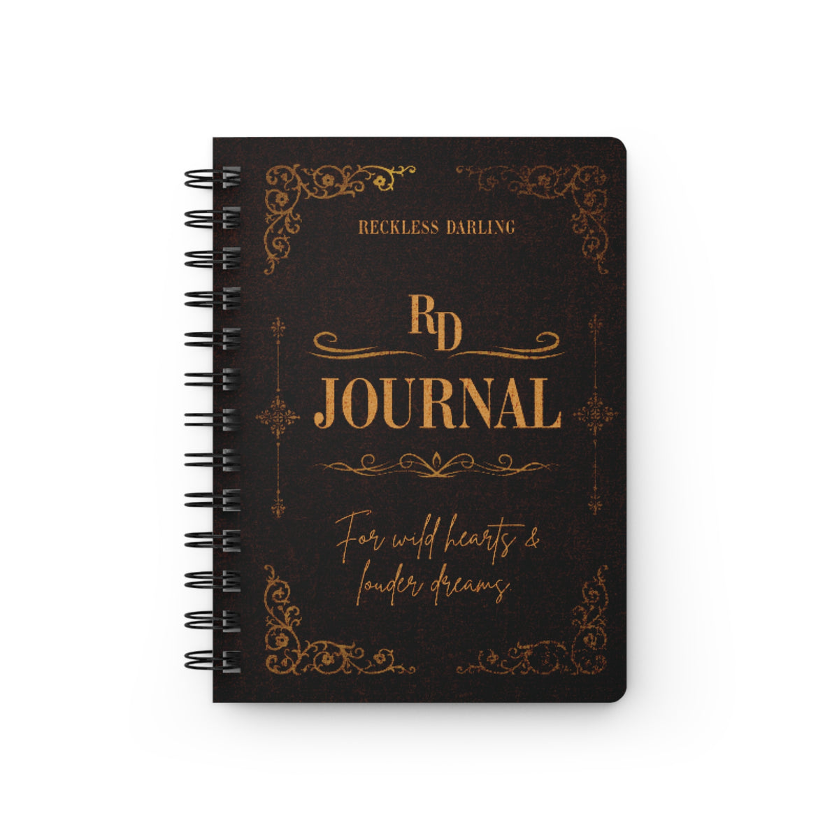 Vintage Gold Foil 'Reckless Darling' Spiral Journal — Lined Notebook for Wild Hearts & Loud Dreams