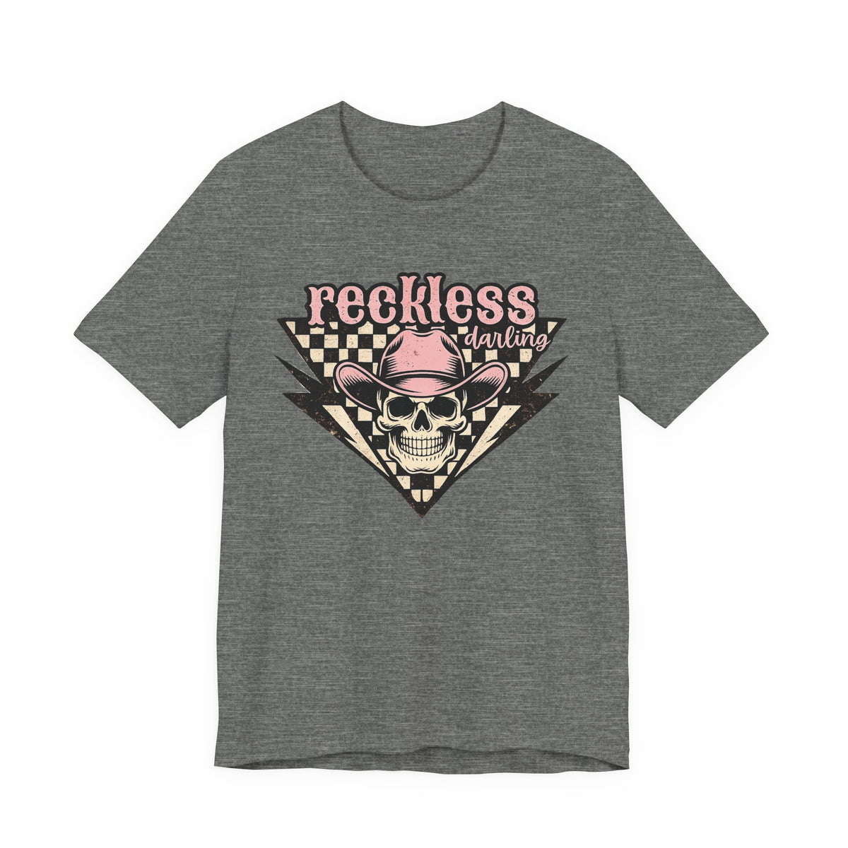 Reckless Darling Skull Tee — Retro Cowboy Skull Graphic T-Shirt