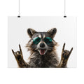 Rocker Raccoon Rolled Poster – Cool Sunglasses Animal Wall Art