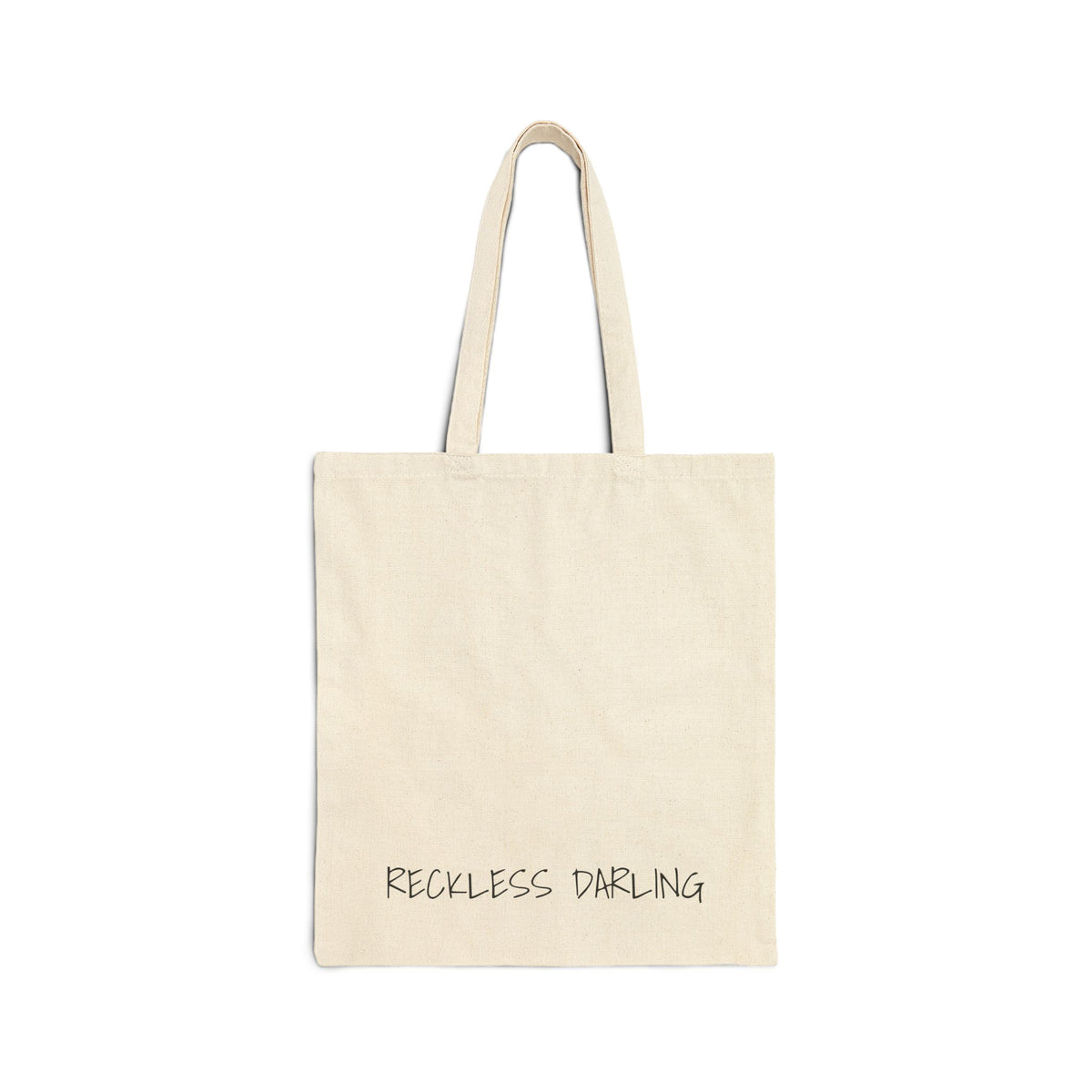 Floral Bull Skull Tote — "Reckless Darling" Cotton Canvas Bag