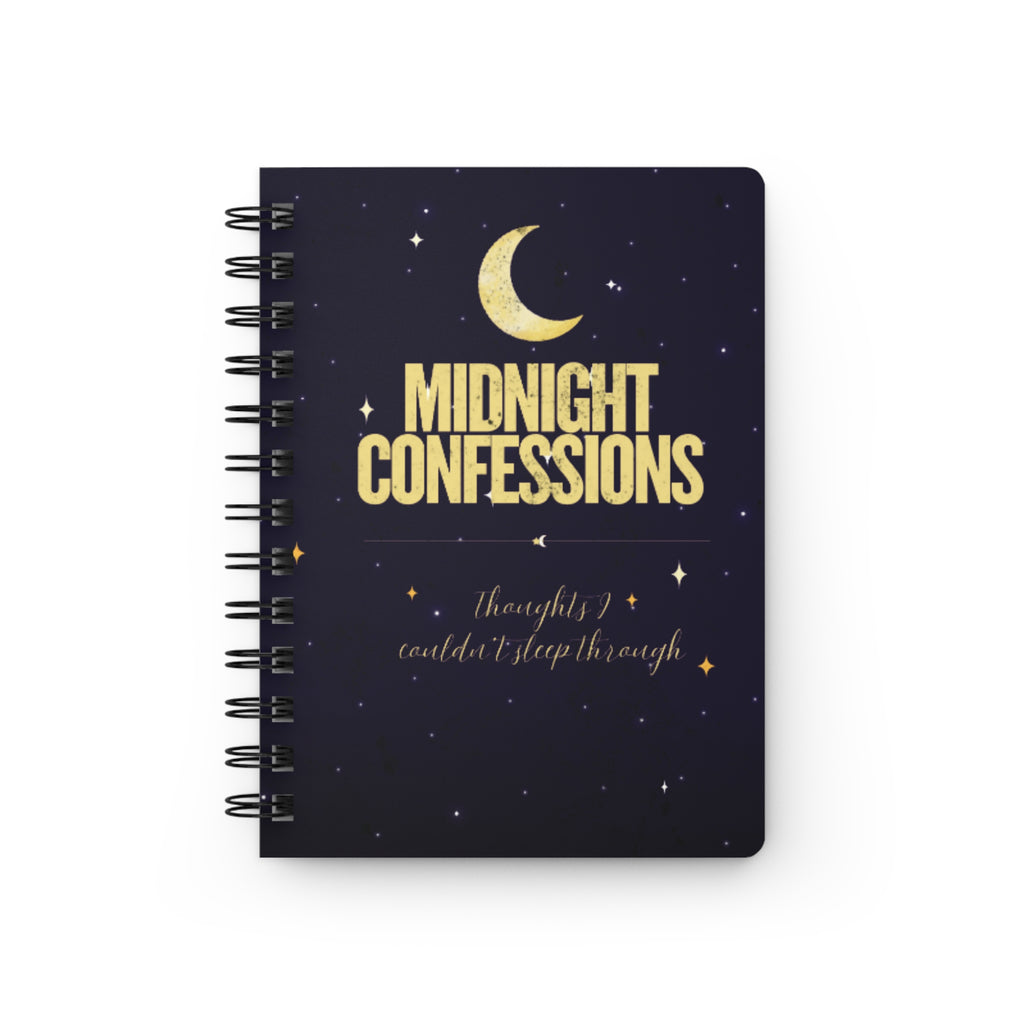 Midnight Confessions Spiral Journal — Night Sky Line Notebook for Late-Night Thoughts & Journaling