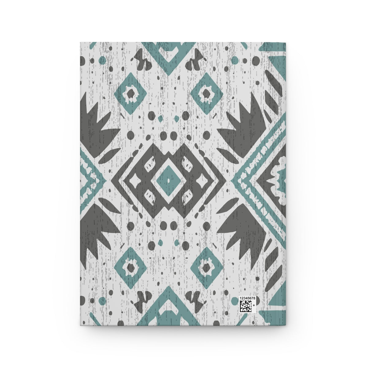 Hardcover Journal — 'Plans and Thoughts' Monogram Notebook with Teal Aztec Pattern