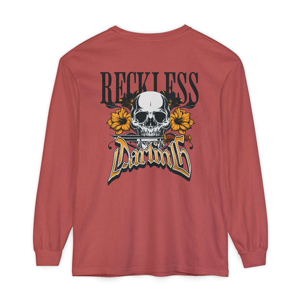 Reckless Darling Long Sleeve Shirt — Skull & Sunflower Graphic