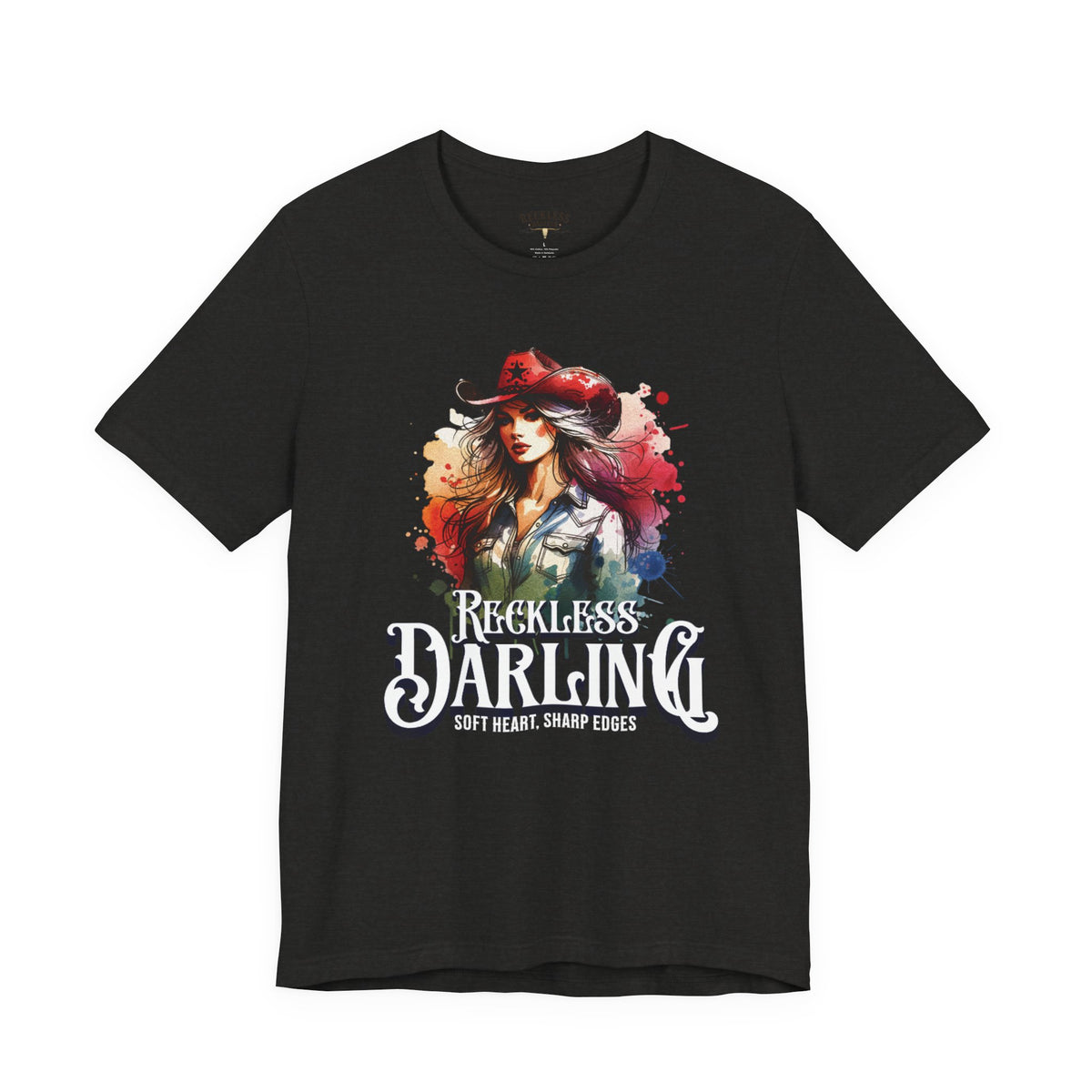 Reckless Darling Graphic Tee — 'Soft Heart, Sharp Edges' Women's Cowboy Art Shirt