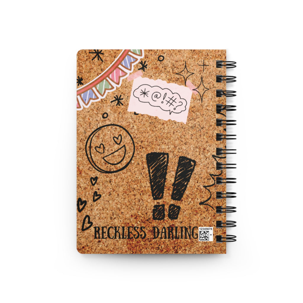 Cork-Cover Spiral Journal — "Uncensored Wild Thoughts" Overthinking Notebook