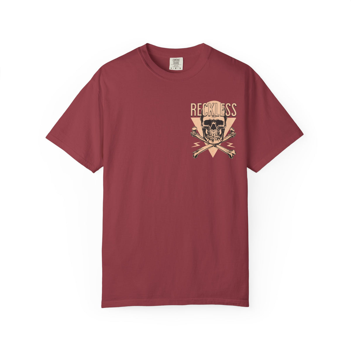 Reckless Skull Graphic T-Shirt — Vintage Skull & Crossed Lightning Tee
