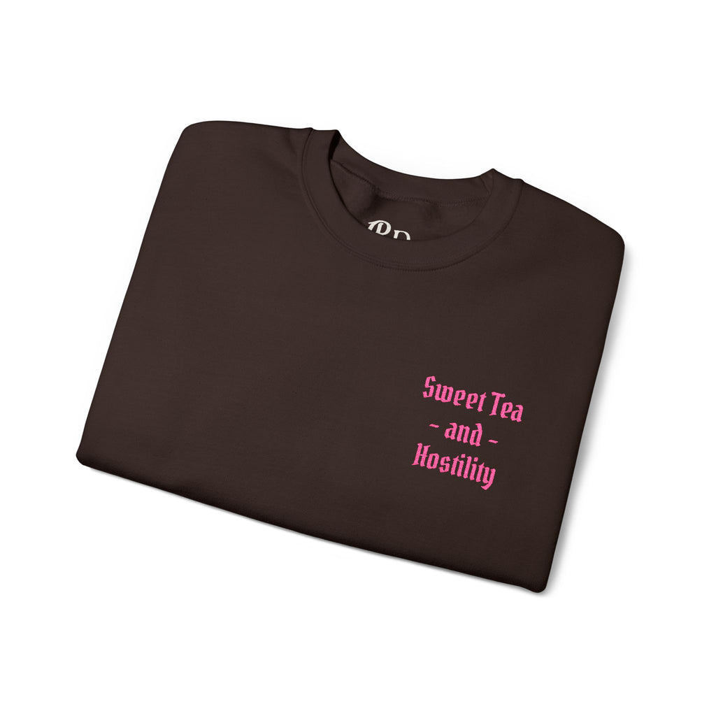 Sweet Tea & Hostility Embroidered Sweatshirt | Chocolate Brown