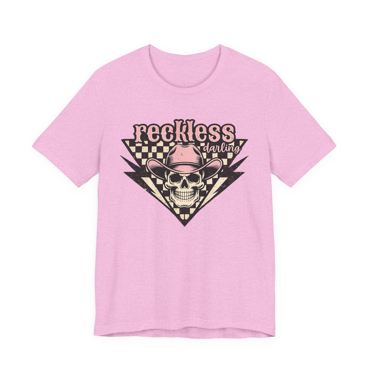 Reckless Darling Skull Tee — Retro Cowboy Skull Graphic T-Shirt