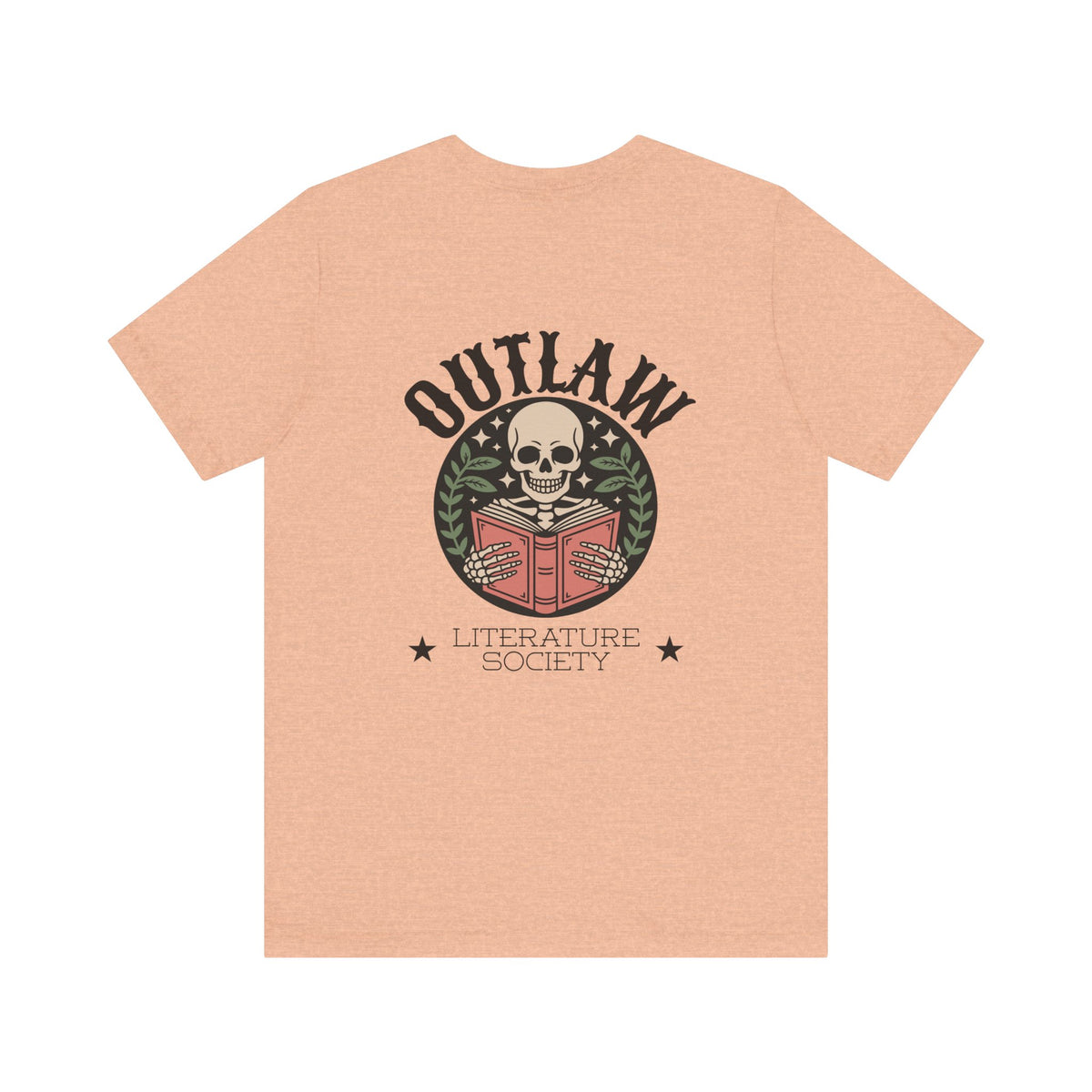 Outlaw Literature Society Tee — Skull Reading Graphic T-Shirt