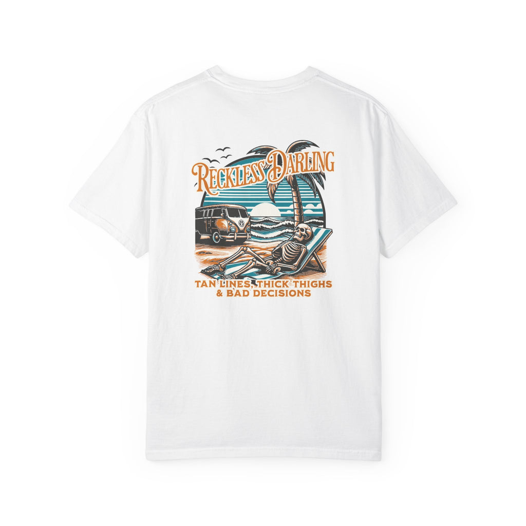 Graphic T-Shirt — "Reckless Darling: Tan Lines, Thick Thighs & Bad Decisions" Beach Van Design