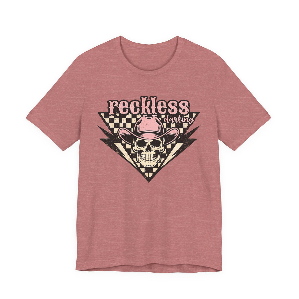 Reckless Darling Skull Tee — Retro Cowboy Skull Graphic T-Shirt