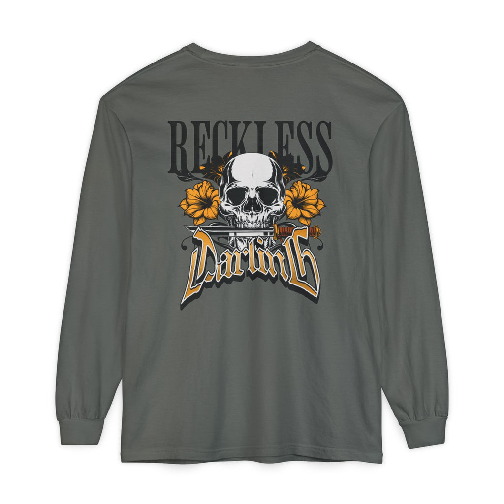 Reckless Darling Long Sleeve Shirt — Skull & Sunflower Graphic