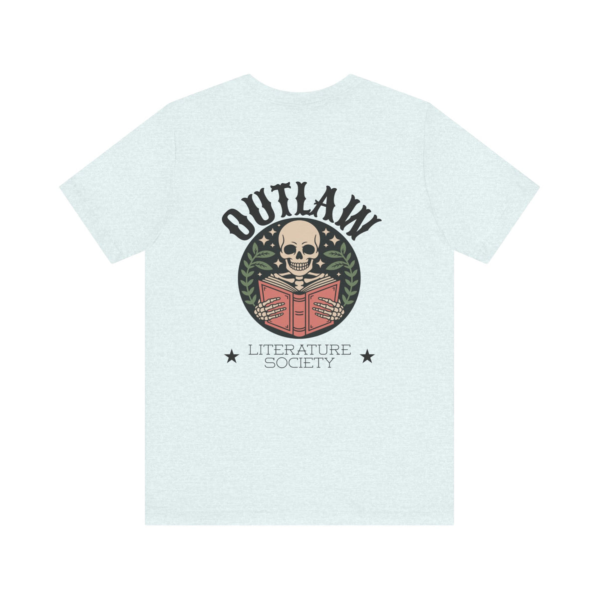 Outlaw Literature Society Tee — Skull Reading Graphic T-Shirt