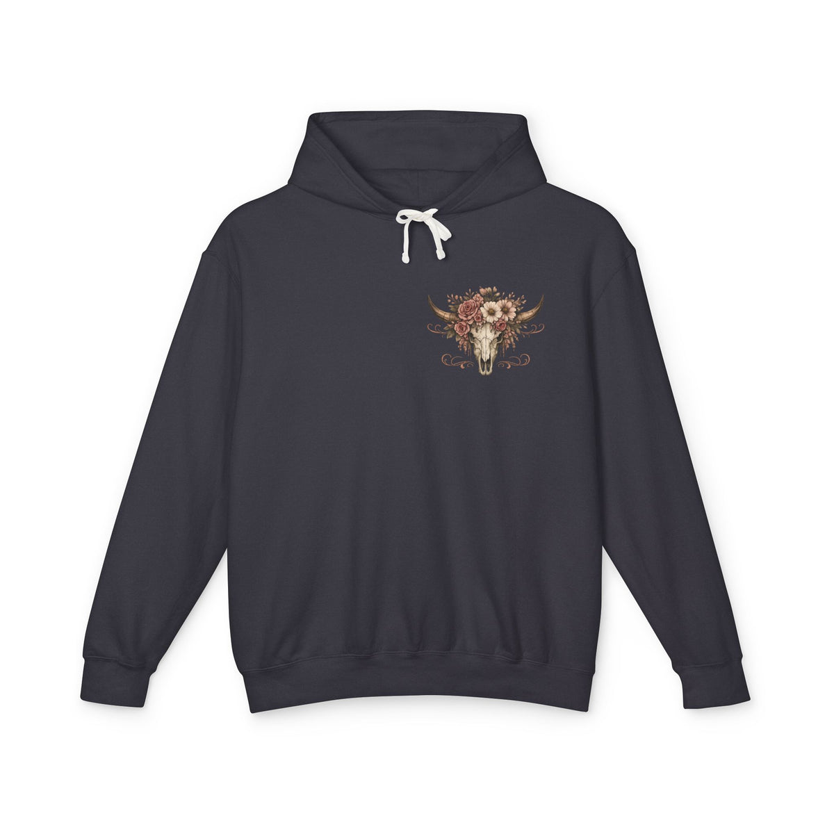 Pretty But Feral Bull Skull Hoodie — Floral Western Graphic Hoodie