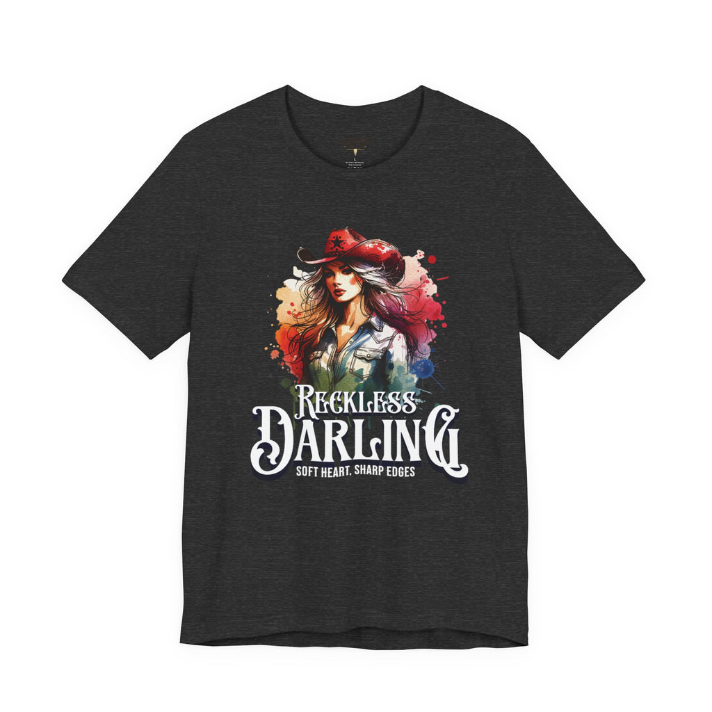 Reckless Darling Graphic Tee — 'Soft Heart, Sharp Edges' Women's Cowboy Art Shirt