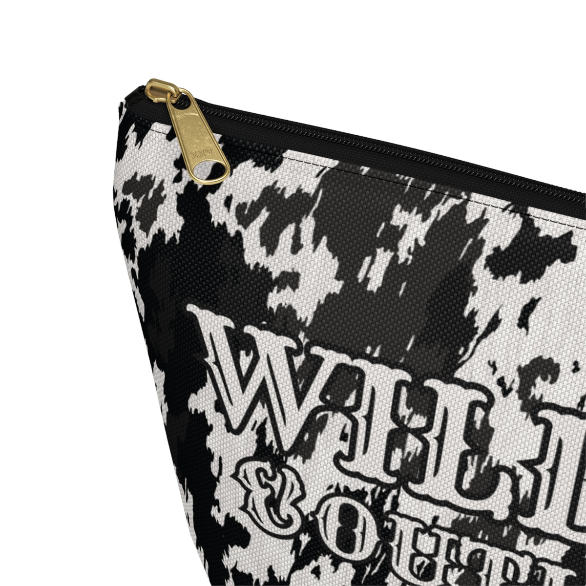 Accessory Pouch — Wild Hair Outlaw Flair Cowhide Makeup Bag