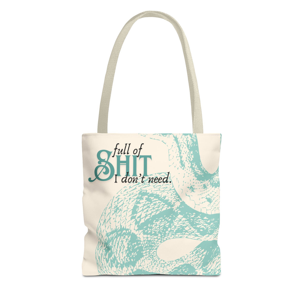 Tote Bag — "Full of Shit I Don't Need" Vintage Snake Graphic Tote