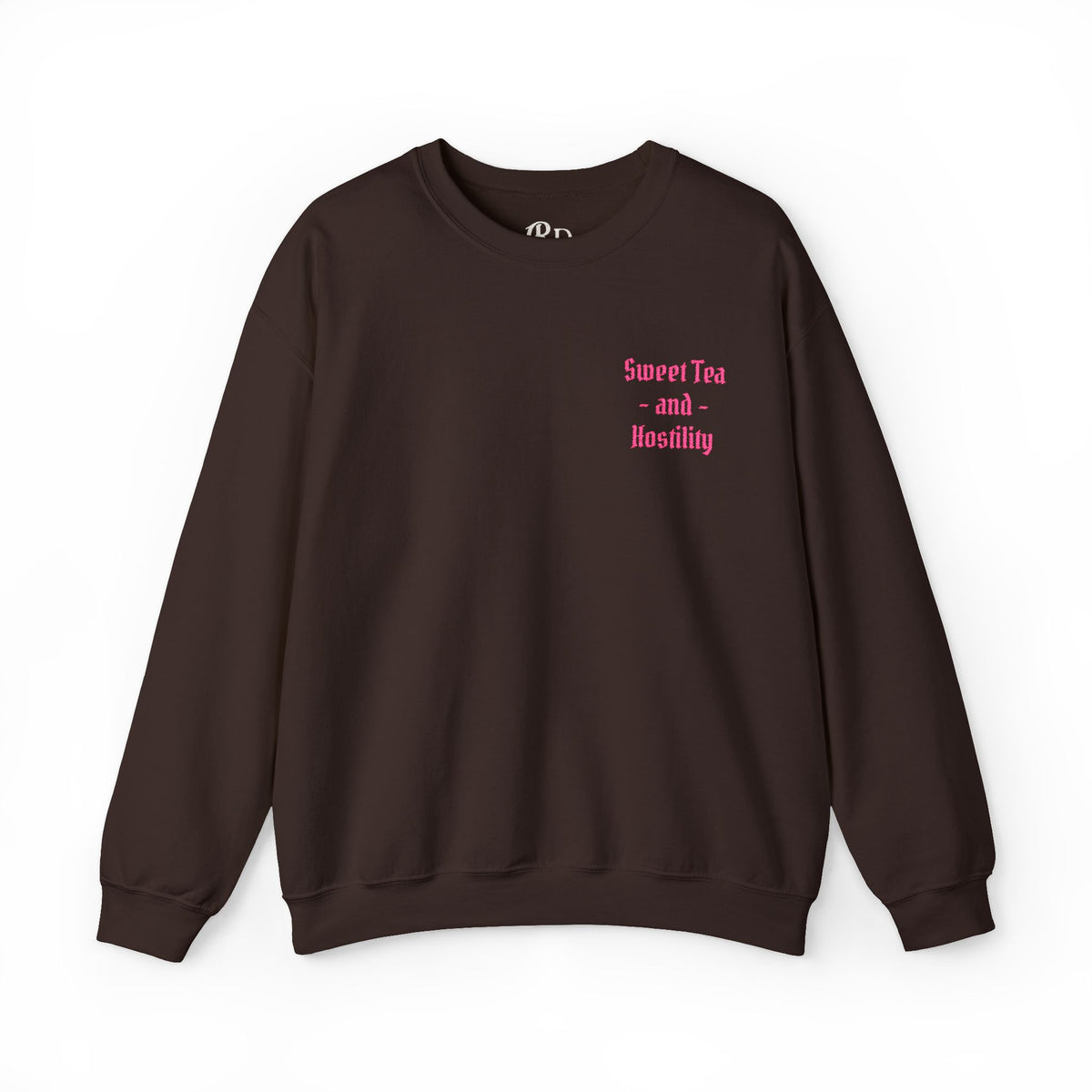 Sweet Tea & Hostility Embroidered Sweatshirt | Chocolate Brown