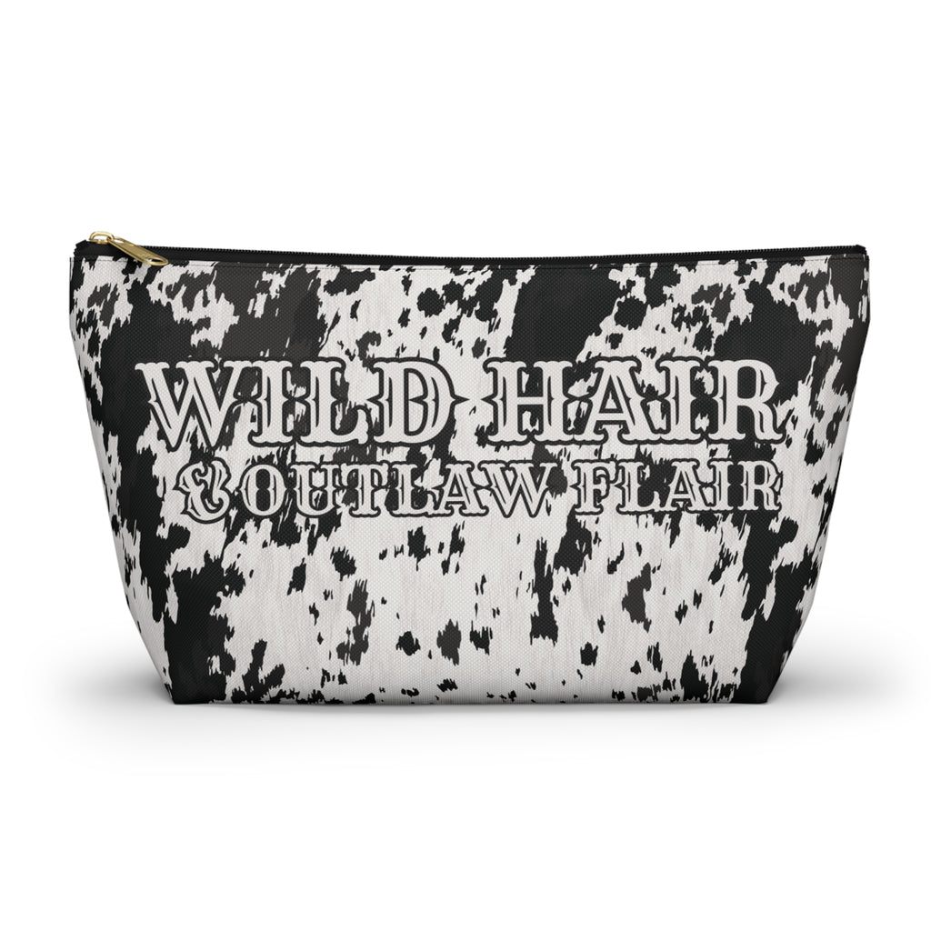 Accessory Pouch — Wild Hair Outlaw Flair Cowhide Makeup Bag