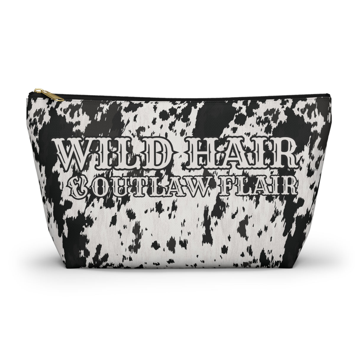 Accessory Pouch — Wild Hair Outlaw Flair Cowhide Makeup Bag