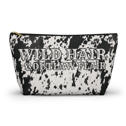 Accessory Pouch — Wild Hair Outlaw Flair Cowhide Makeup Bag