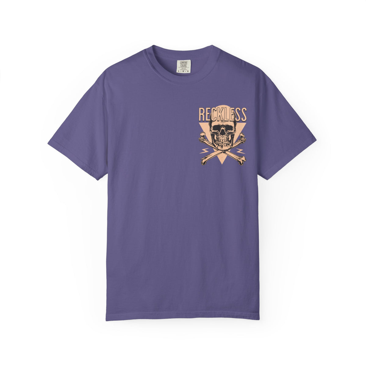 Reckless Skull Graphic T-Shirt — Vintage Skull & Crossed Lightning Tee