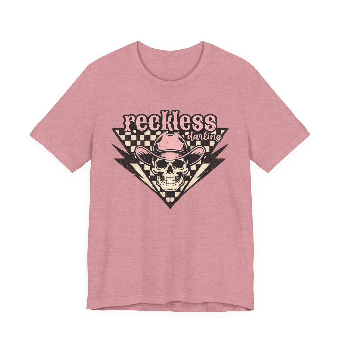 Reckless Darling Skull Tee — Retro Cowboy Skull Graphic T-Shirt