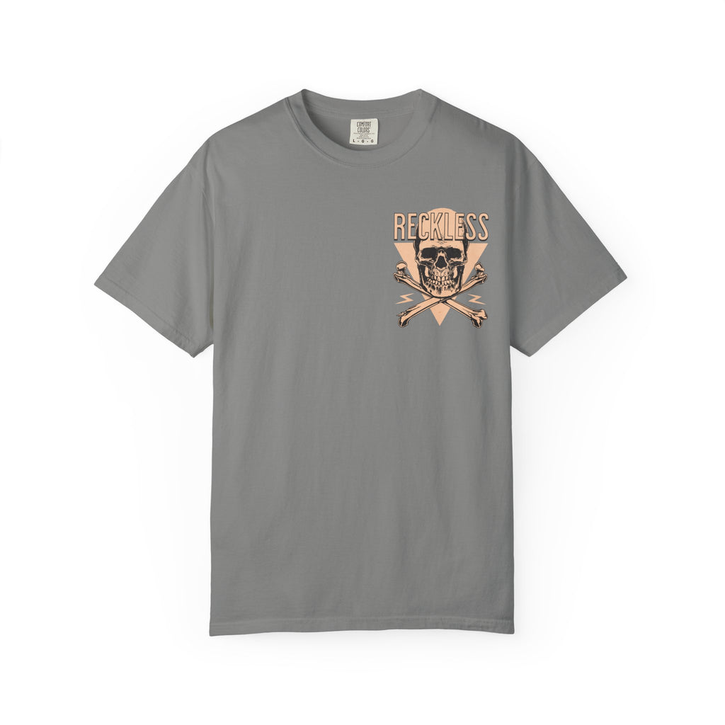 Reckless Skull Graphic T-Shirt — Vintage Skull & Crossed Lightning Tee