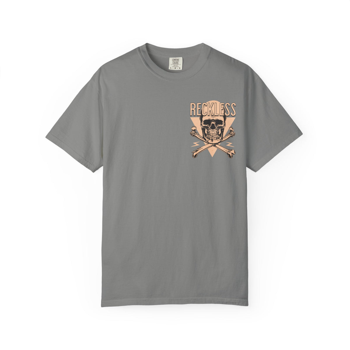 Reckless Skull Graphic T-Shirt — Vintage Skull & Crossed Lightning Tee