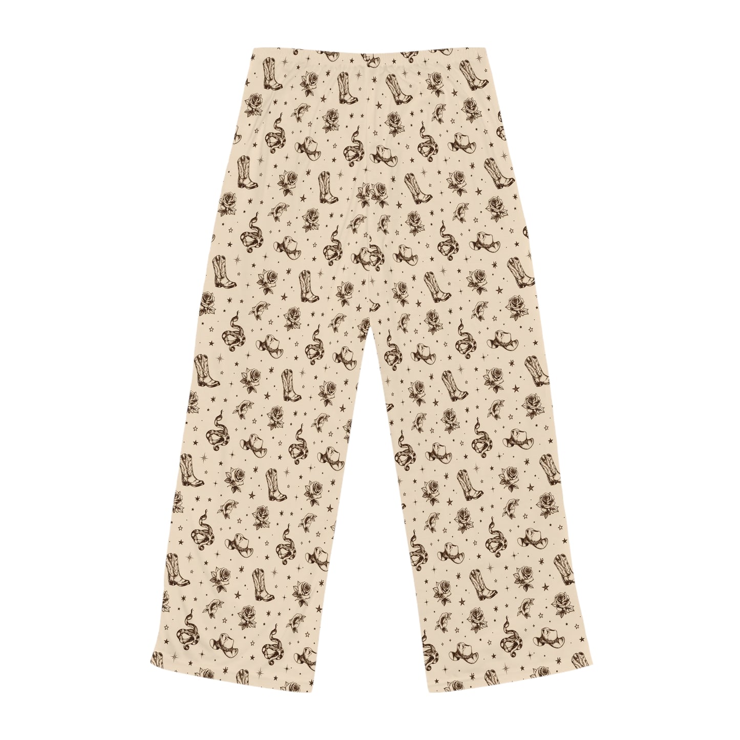 🌾 Golden Hour Lounge Pants — Vintage Cowboy Boot & Floral All-Over Print Lounge Pants