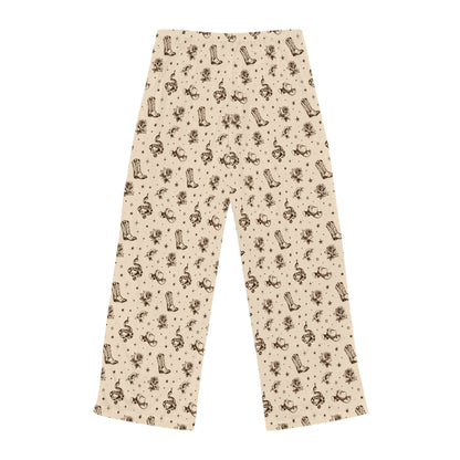 🌾 Golden Hour Lounge Pants — Vintage Cowboy Boot & Floral All-Over Print Lounge Pants