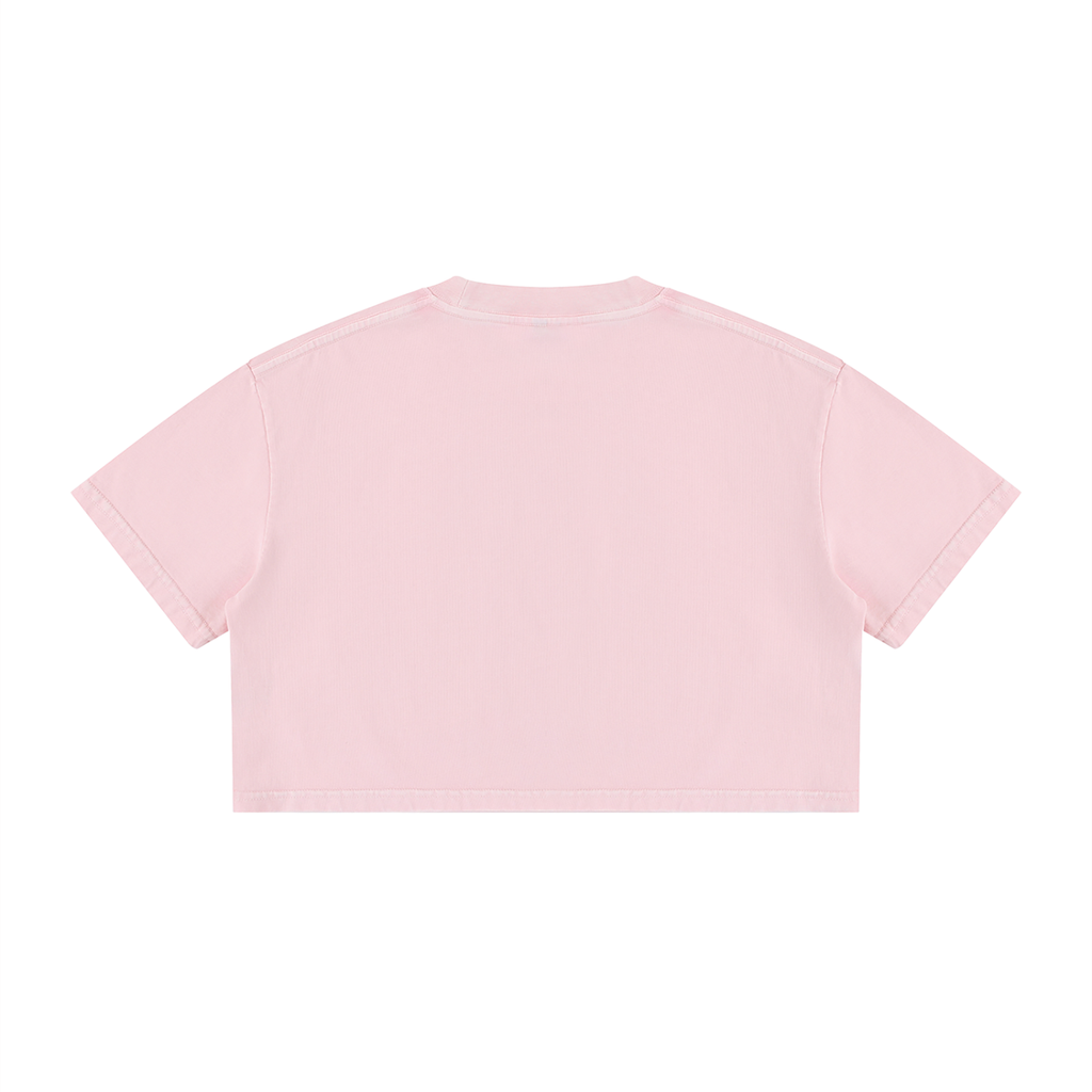 Tattoo's are Trashy Women's Mineral Wash Cotton Crop T-Shirt
