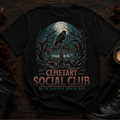Cemetery Social Club Graphic Tee — Raven Moon Vintage Horror T-Shirt