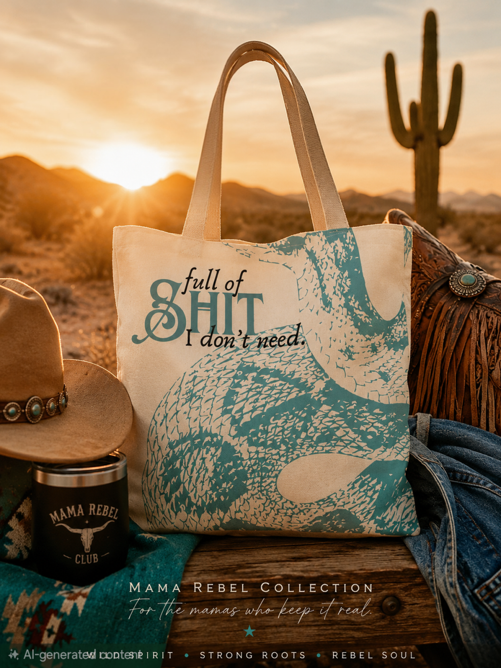 Tote Bag — "Full of Shit I Don't Need" Vintage Snake Graphic Tote