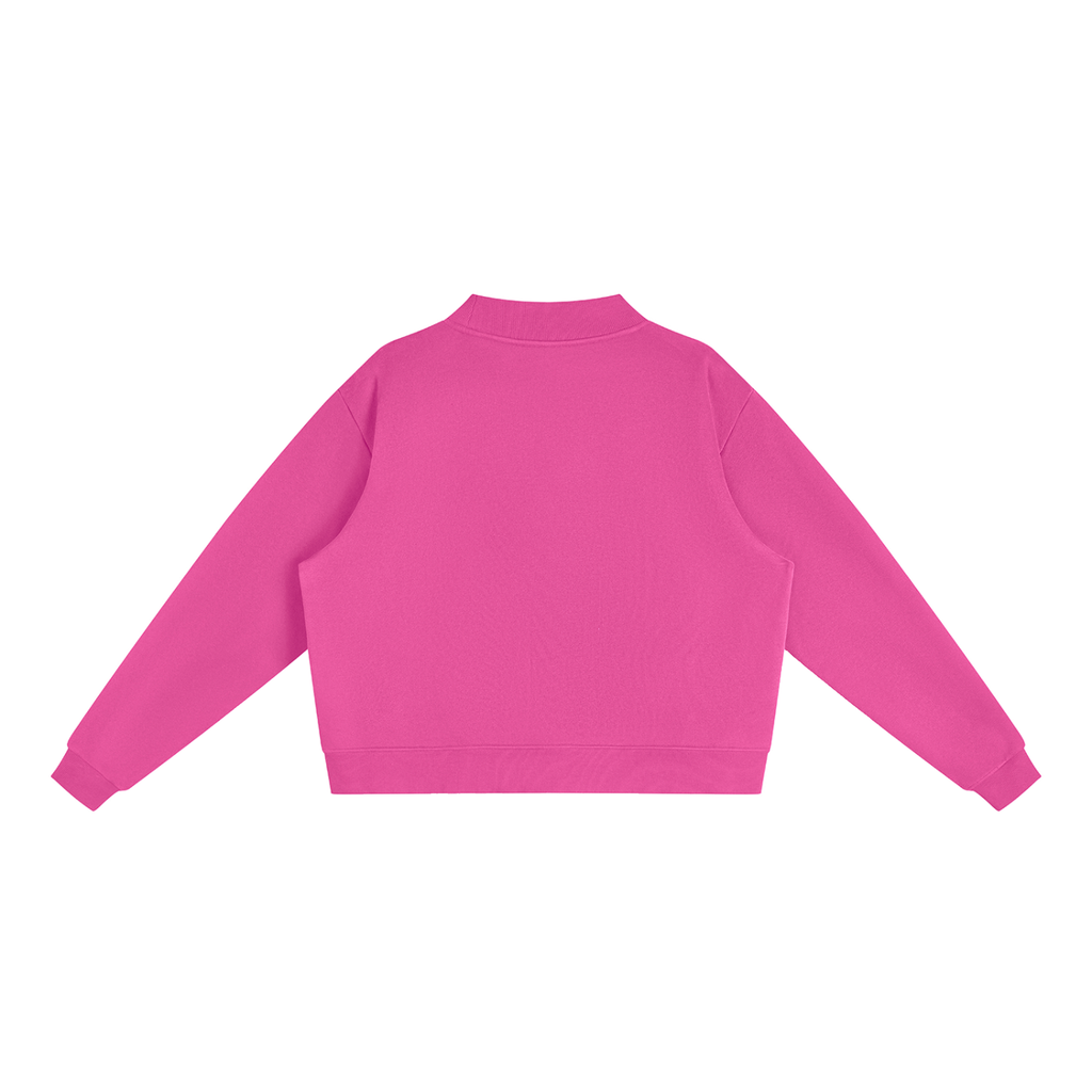 Bless Your Damn Heart Embroidered Fleece Mock-Neck Crew Sweatshirt