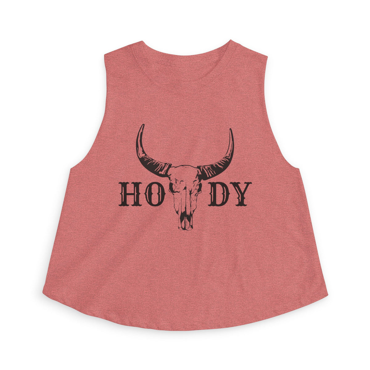 Cow Skull 'Howdy' Crop Top – Western Graphic Women's Tank