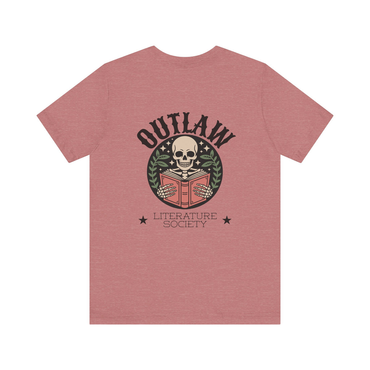 Outlaw Literature Society Tee — Skull Reading Graphic T-Shirt