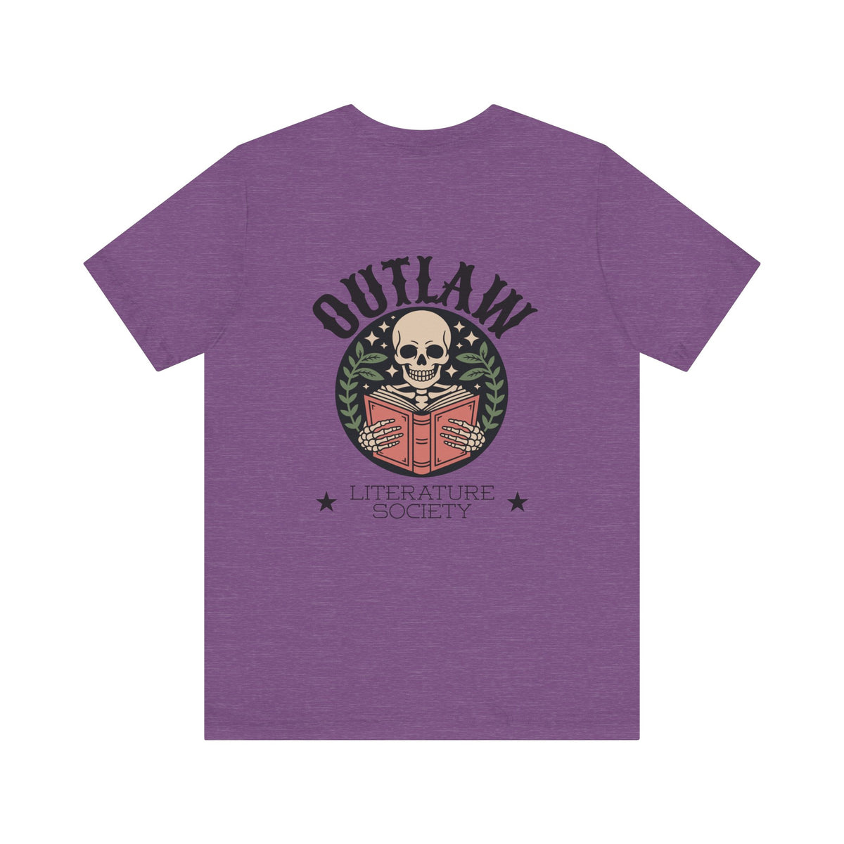 Outlaw Literature Society Tee — Skull Reading Graphic T-Shirt