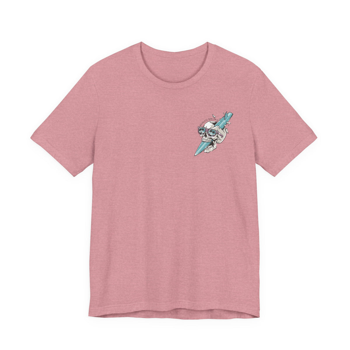 Skull Sunglasses Surfboard Tee — Retro Beach Skull Graphic T‑Shirt