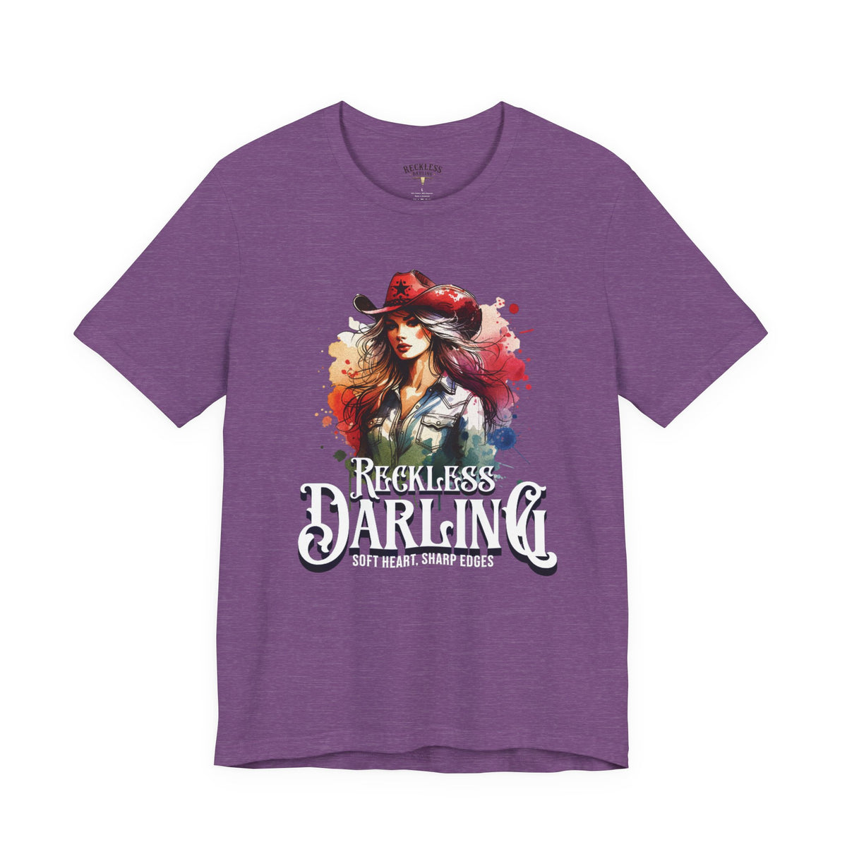 Reckless Darling Graphic Tee — 'Soft Heart, Sharp Edges' Women's Cowboy Art Shirt