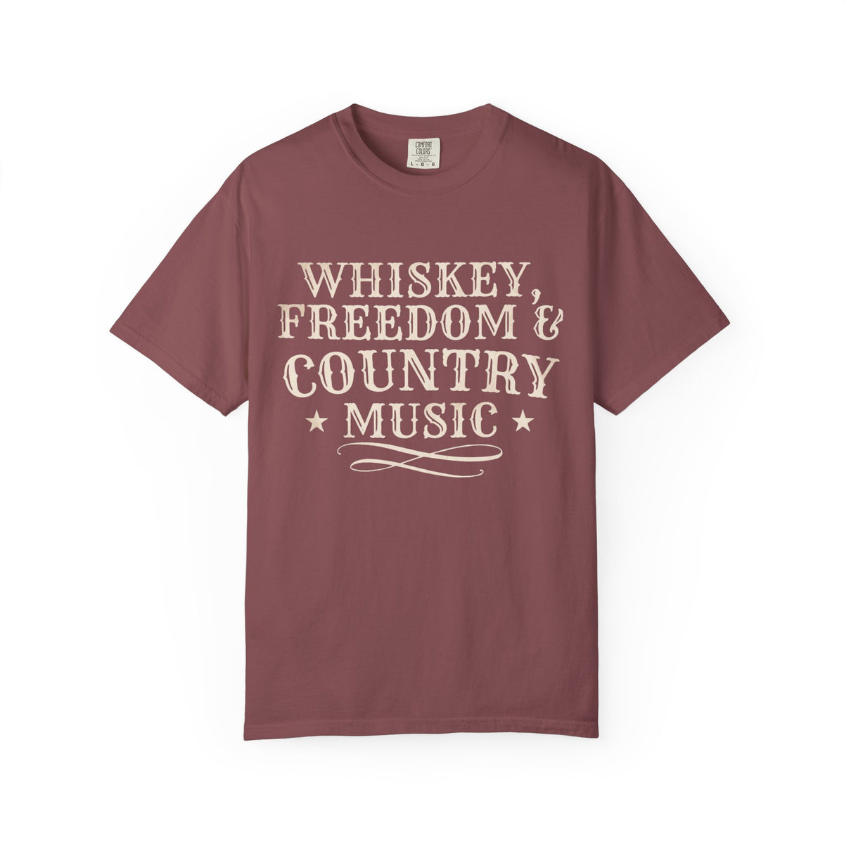 Country Music Graphic T-Shirt — "Whiskey, Freedom & Country Music" Tee