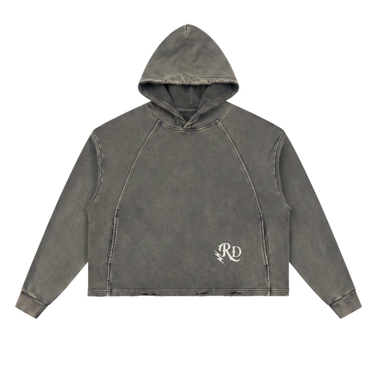 Reckless Darling Vintage Washed Frayed-Hem Hoodie