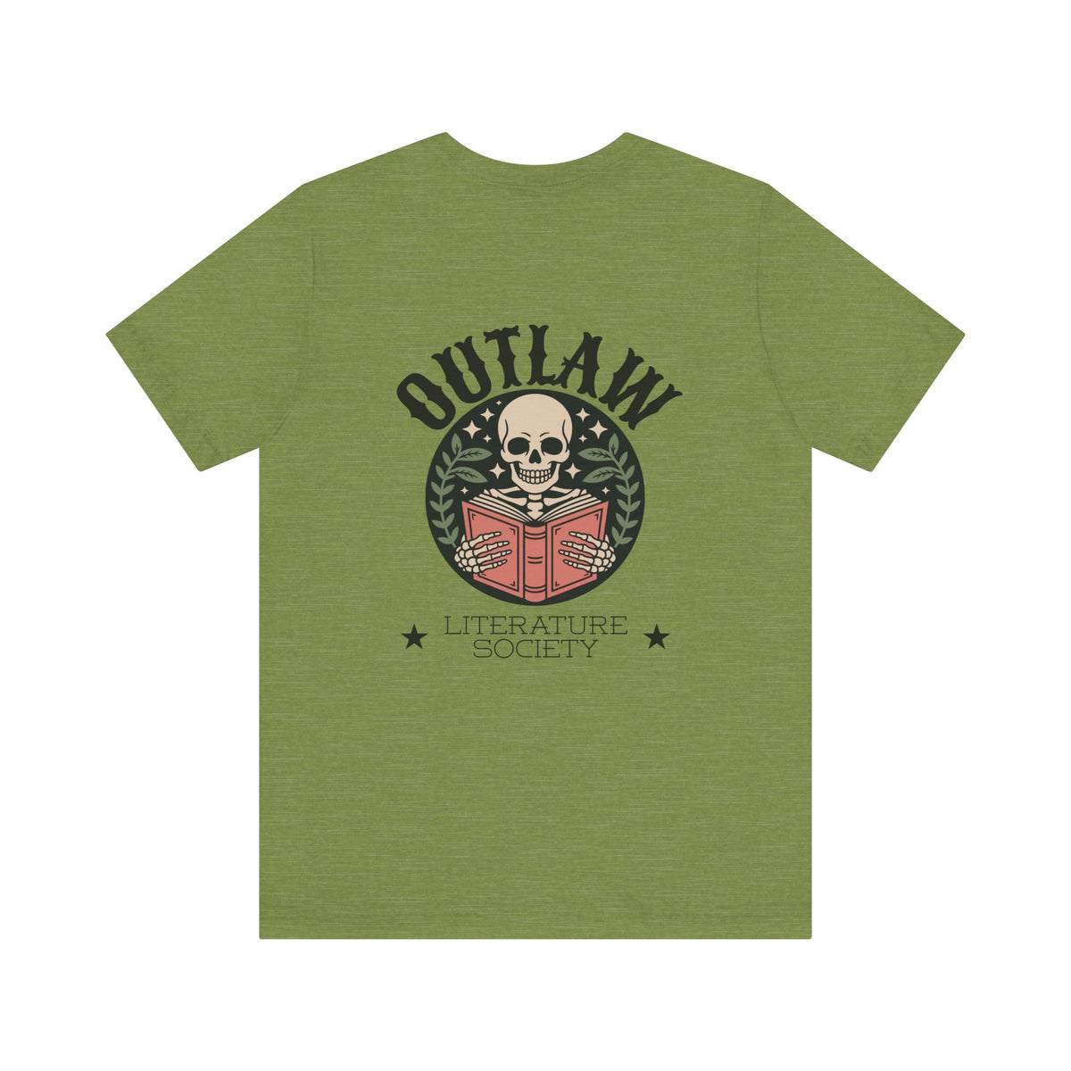 Outlaw Literature Society Tee — Skull Reading Graphic T-Shirt
