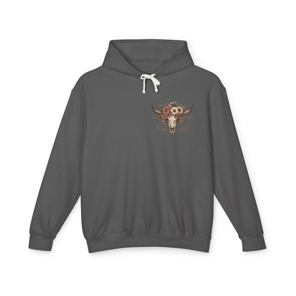 Pretty But Feral Bull Skull Hoodie — Floral Western Graphic Hoodie