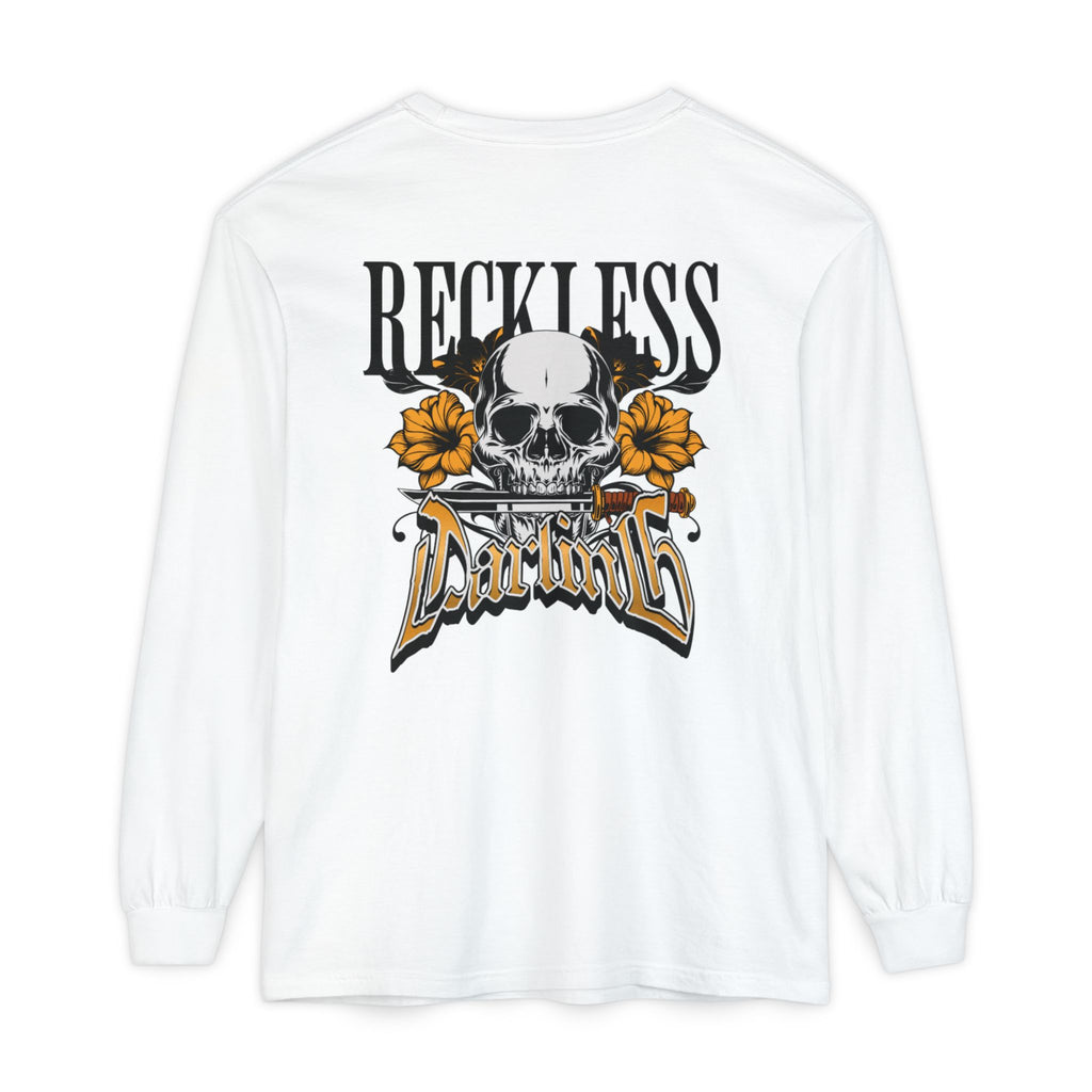 Reckless Darling Long Sleeve Shirt — Skull & Sunflower Graphic