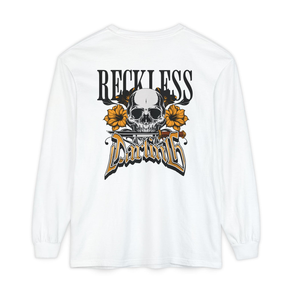 Reckless Darling Long Sleeve Shirt — Skull & Sunflower Graphic