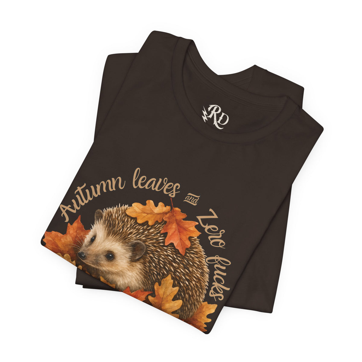 Autumn Leaves and Zero Fucks Hedgehog Fall T-Shirt