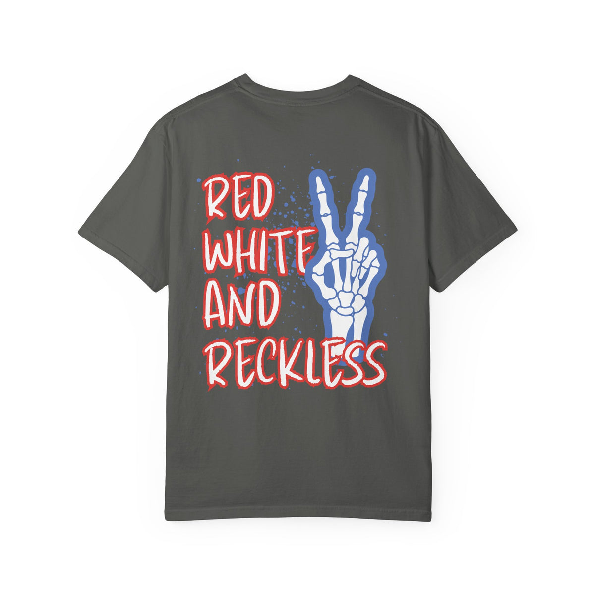 Red White and Reckless T-Shirt — Patriotic Peace-Sign Graphic Tee