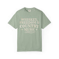 Country Music Graphic T-Shirt — "Whiskey, Freedom & Country Music" Tee
